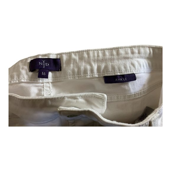 NYDJ Ankle Womens Jeans Tag 16 White Straight Cropped High-Rise W34xL27 Denim - Picture 10 of 12